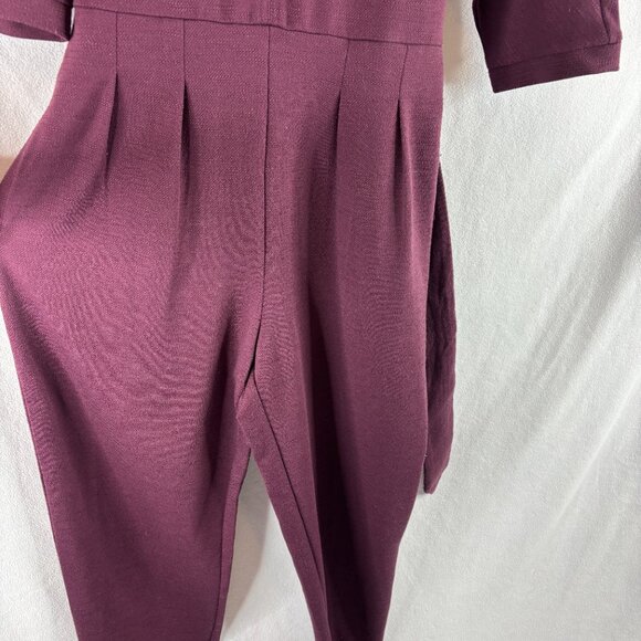 Anthropologie Jumpsuit Size Small 3/4 Sleeve Ponte Sutton Berry Purple - Picture 8 of 10